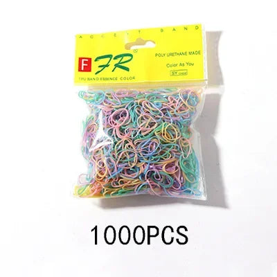 1000Pcs/Pack Colorful Small Disposable Elastic Hair Bands Scrunchie Girls Rubber Band Ponytail Holder Hair Accessories Hair Ties