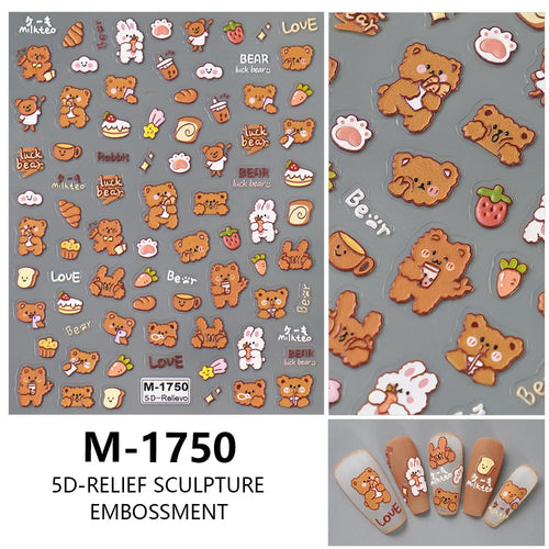 5D Nail Art Stickers Love Hearts Stars French Nail Art Design