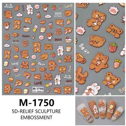 5D Nail Art Stickers Love Hearts Stars French Nail Art Design