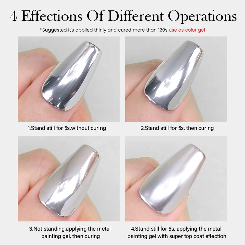 BORN PRETTY 5ml Metallic Painting Gel Polish Strong Silver Effection