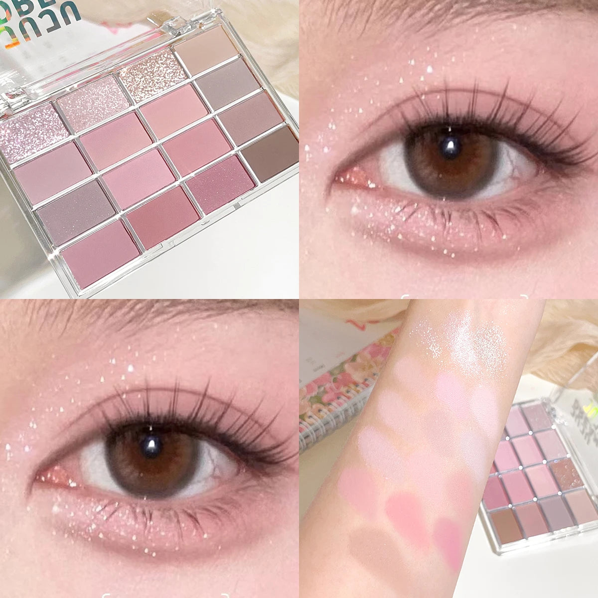 Love the 16-color eye shadow plate, pearlescent matte lying silkworm,