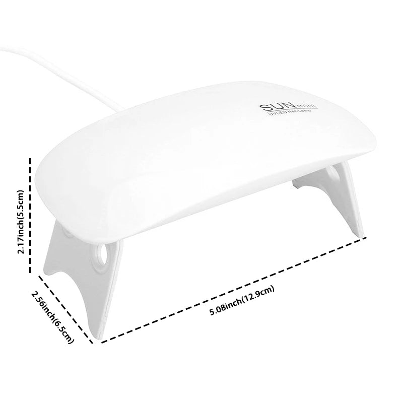 Mini Nail Polish Glue Drying Baking Lamp USB Interface Folding Mouse