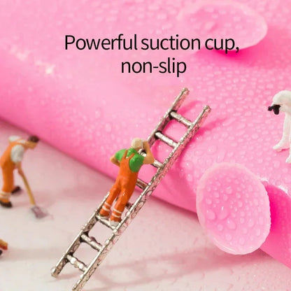 Exfoliating Shower Massage Scraper Bathroom Non-slip Bath Mat Back