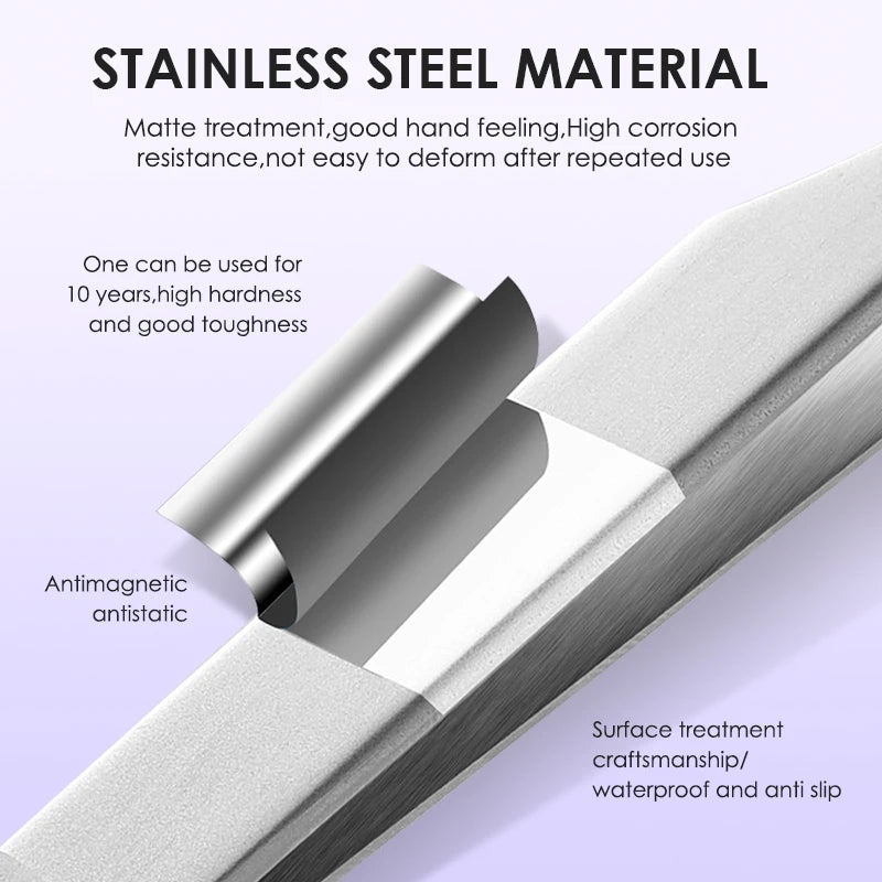 Stainless Steel Eyelash Extensions Tweezers Lash Artists High