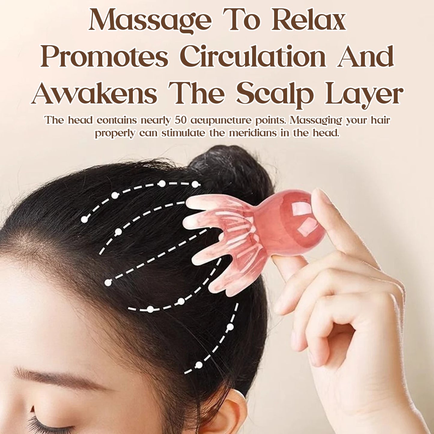 Octopus Head Massager Comb Head Meridian Manual Acupressure Tool
