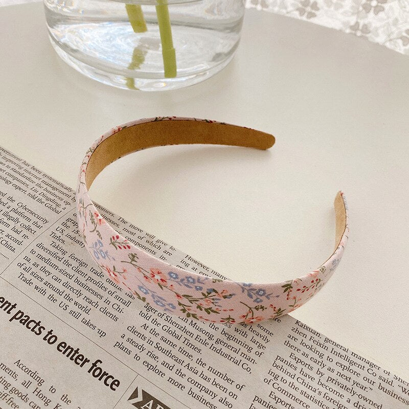 Aveuri Korea Style Retro Headband Women Simple Cloth Fabric Hair Band Floral Lattice Hairbins For Ladies Girl Headwear Hair Accessories