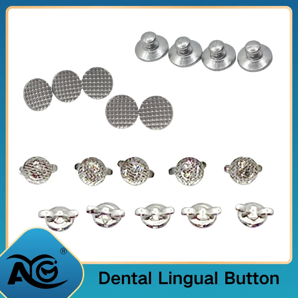 10pcs/Pack Dental Orthodontic Lingual Button Bottom Bondable Metal