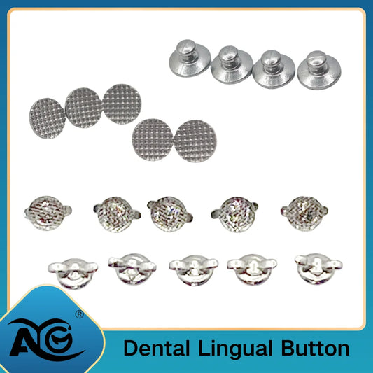 10pcs/Pack Dental Orthodontic Lingual Button Bottom Bondable Metal