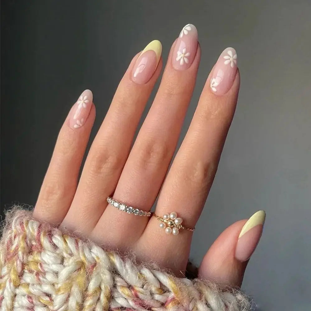 Fall Nails | Cute November Nails Brown Wave Tips Almond Winter Press On Nails 24 piece Set