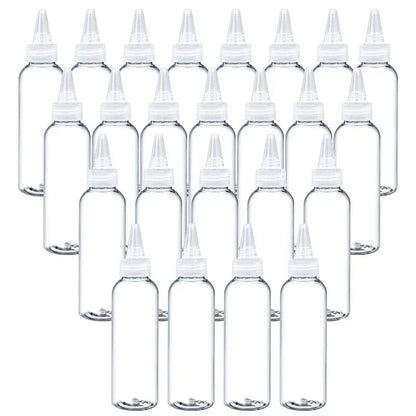 10Pcs Transparent Sharp-mouth Bottle 10/30/50/60/100/120ml Plastic