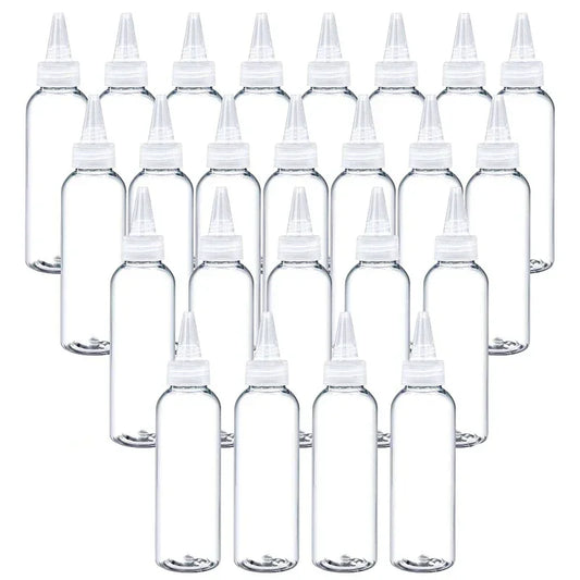 10Pcs Transparent Sharp-mouth Bottle 10/30/50/60/100/120ml Plastic