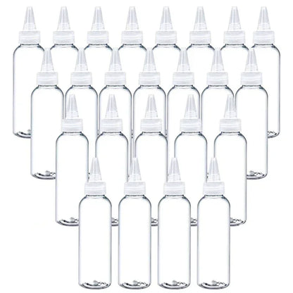 10Pcs Transparent Sharp-mouth Bottle 10/30/50/60/100/120ml Plastic