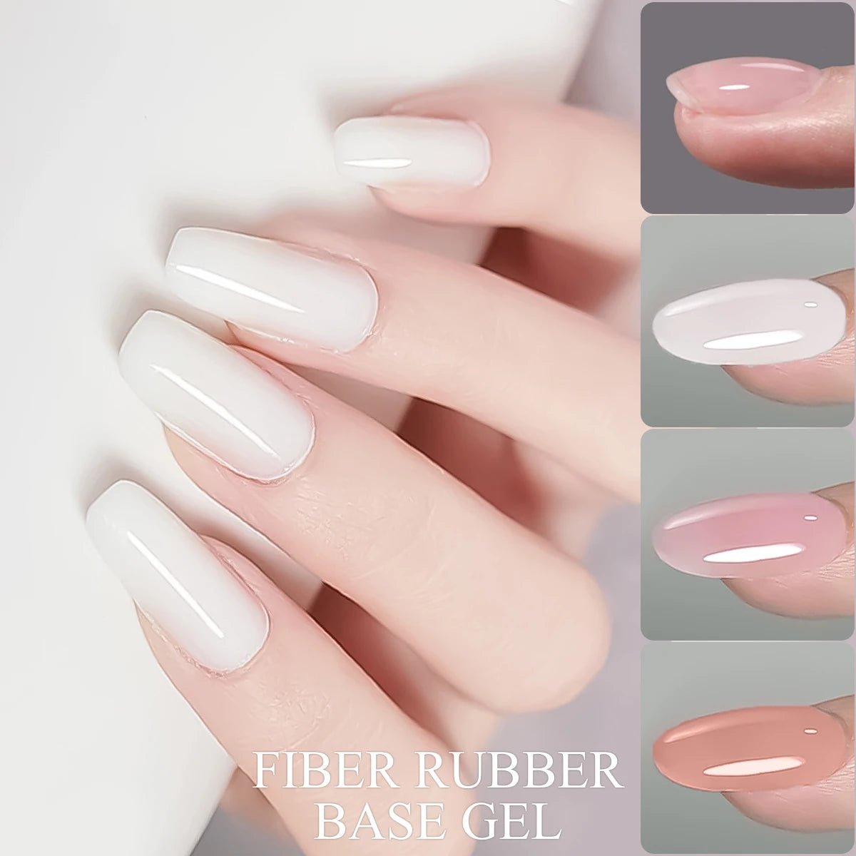 Hassleless 15ml single tube fiber base gel nail polish, clear,
