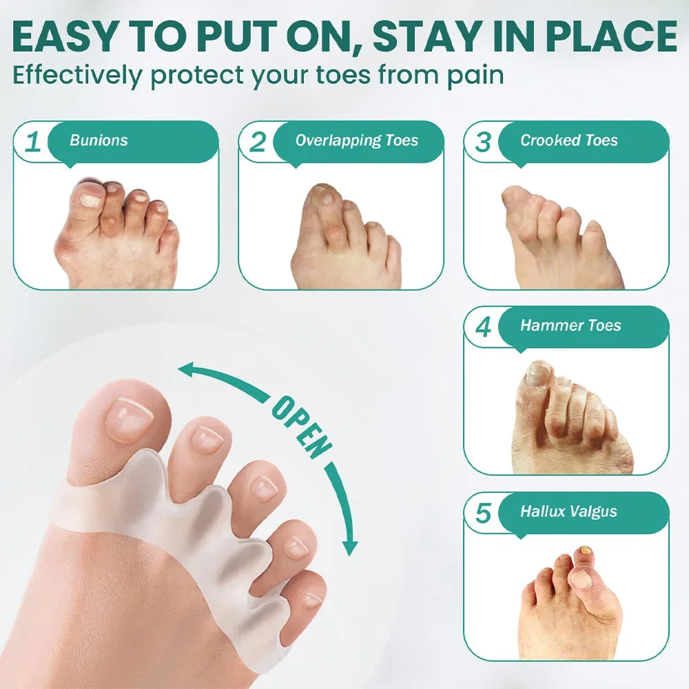1 Pair Silicone Toe Separator, Bunion Corrector,Hammer Toe Corrector,