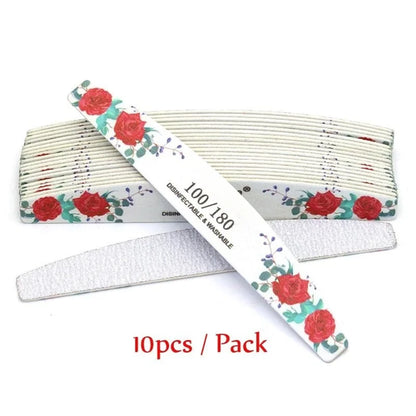 10Pcs Lot Professional Nail Files 100/180 Griting Wood Strong