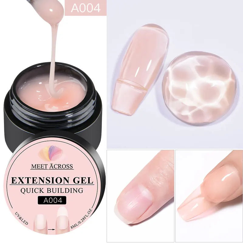 MEET ACROSS 8ML Quick Extension Nail Gel Vernis Nude Milk White Gel