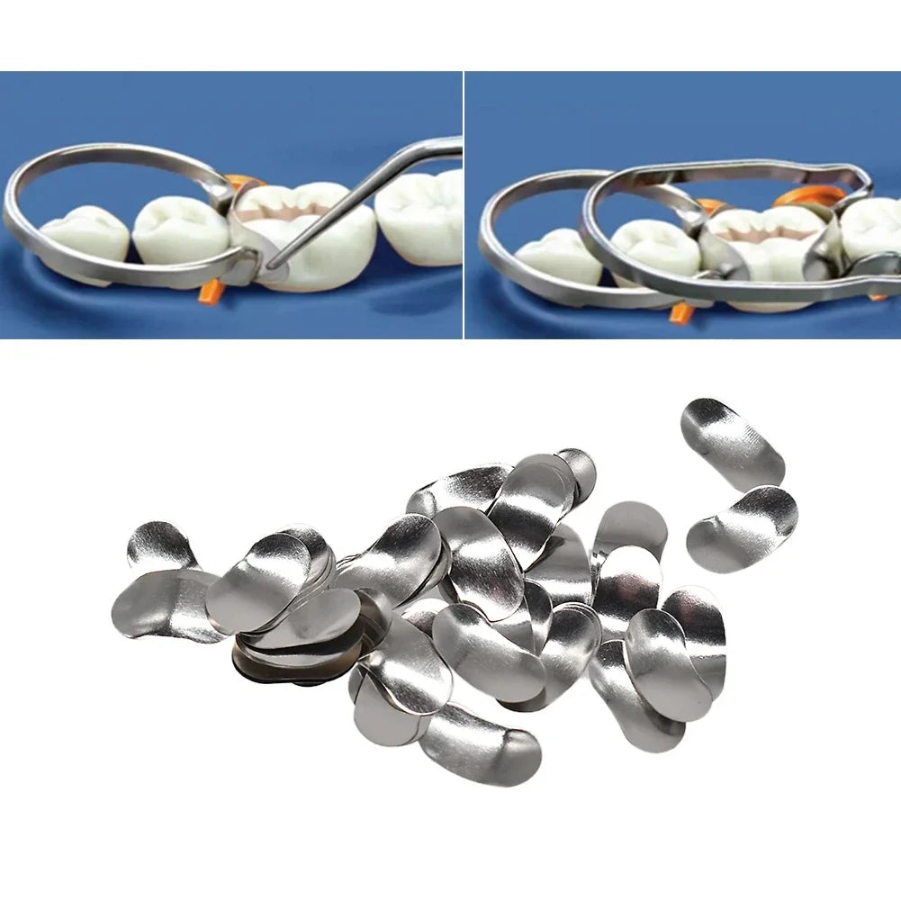 100 pcs Dental Sectional Matrix Contoured System Metal Dentistry Resin