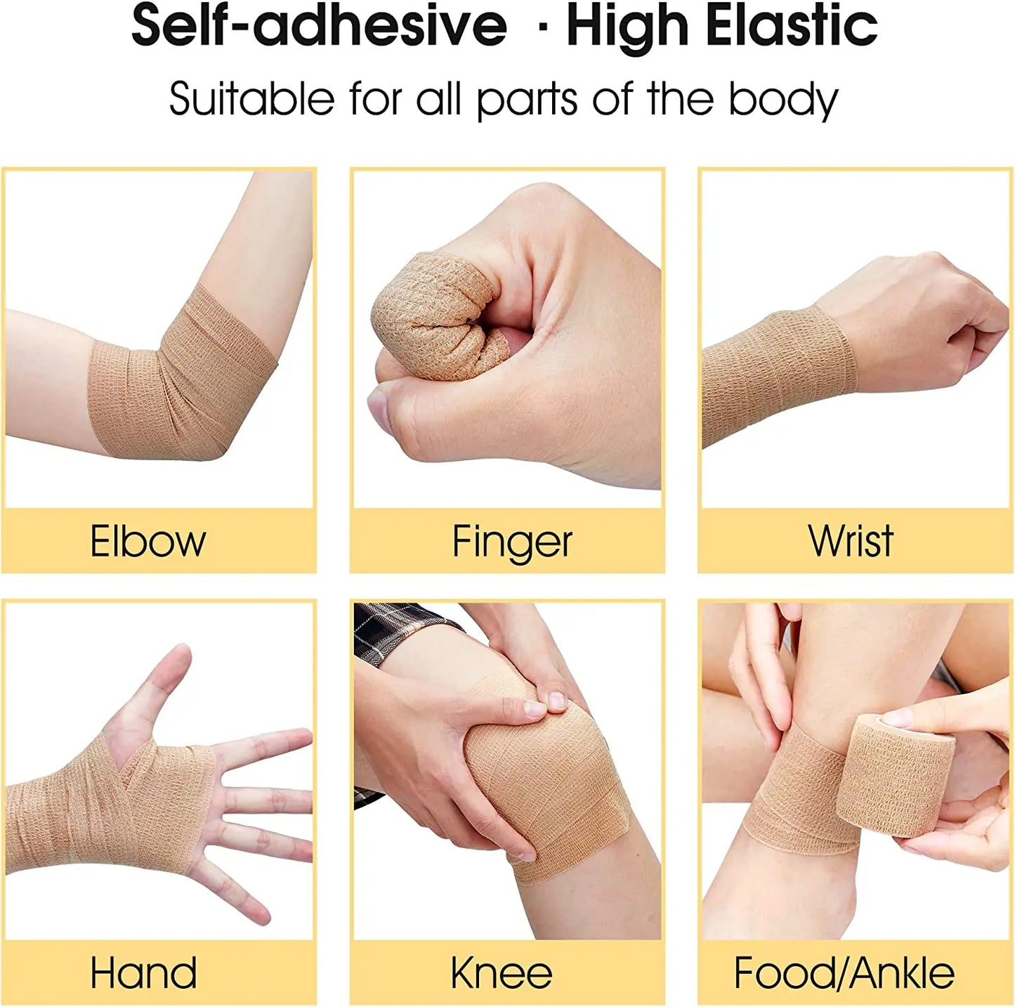 Sports Bandage Elastic Elastoplast Self Adhesive Tape Protect Wrist