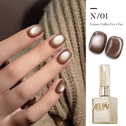 15ml 6Colors Luxury Coffee Cat's Eye Nail Gel Polish Set with Soak Off