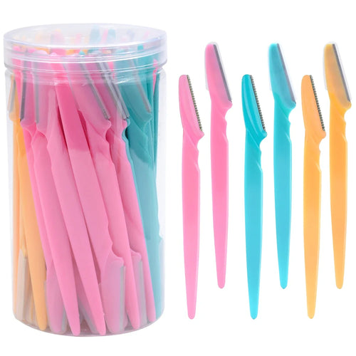 30Pcs/Bottle Eyebrow Razors With Container Facial Eye Brow Trimmer In