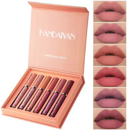 HANDAIYAN Set of 6 NonStick Cup Liquid lipstick , Long-Lasting Lip