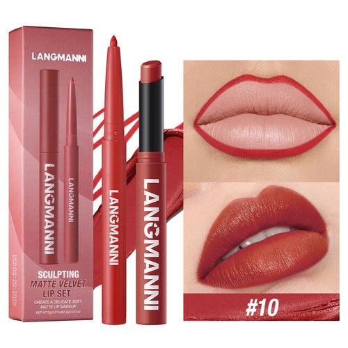 Integrated waterproof lipliner+lipstick lipstick lipstick set,no