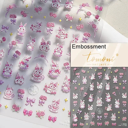 Cute Animals Bear Dog Cake Sweet Cherry Grid Bowknot Star Line Fruit