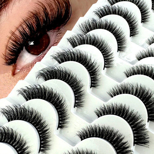 MKYDCG New 10 pairs 3D Mink Lashes Faux Mink Fluffy Lash Soft Full
