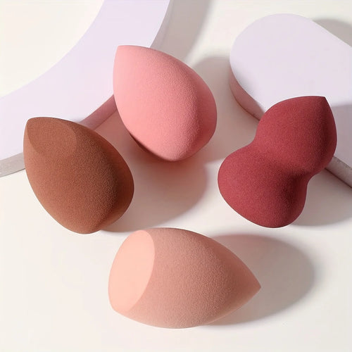 4 cosmetic sponge sets, cosmetic egg, dry and wet, cosmetic sponge for
