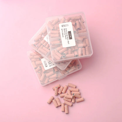 80pcs/box Pink 3.1mm Mini Sanding Bands Kits Nail Drill Bits Mandrel