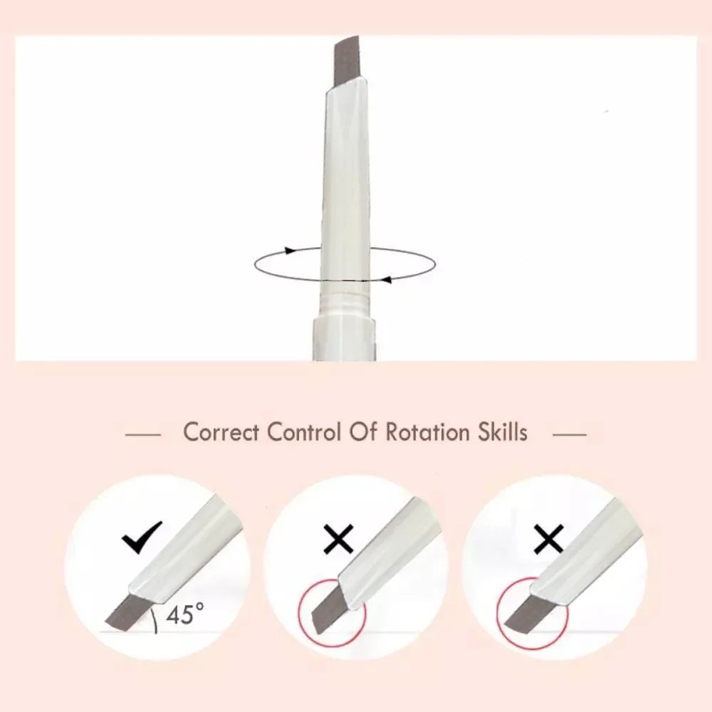 Thin-Head Double-Ended Eyebrow Pencil – Waterproof, Long-Lasting,
