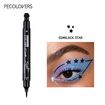 Star Liquid Eyeliner Black Moon Stamp Eye Liner Pencil 2 in 1