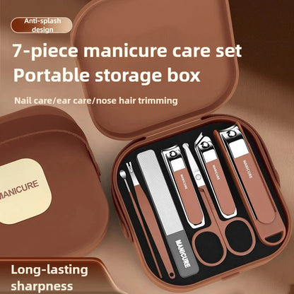 Complete 7 Pcs Set Manicure Kit Nail Clippers with Clippers Cuticle