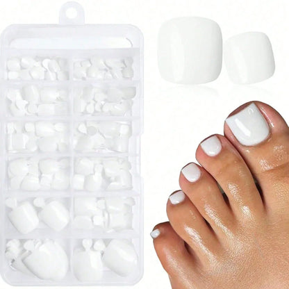 120pcs -box Almond  White French Fake nails for Stylish Women & Girls,