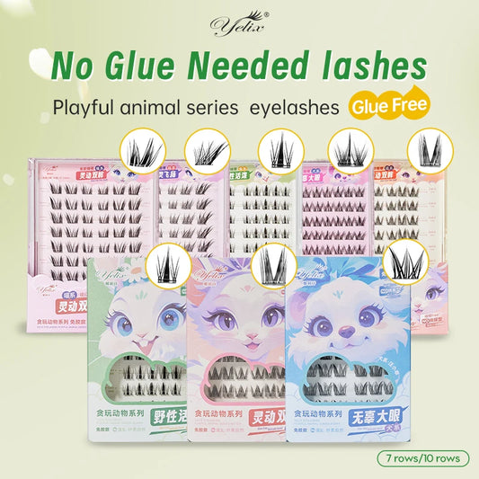 Yelix DIY Clusters Eyelashes Glue-free False Eyelashes Natural Eyelash