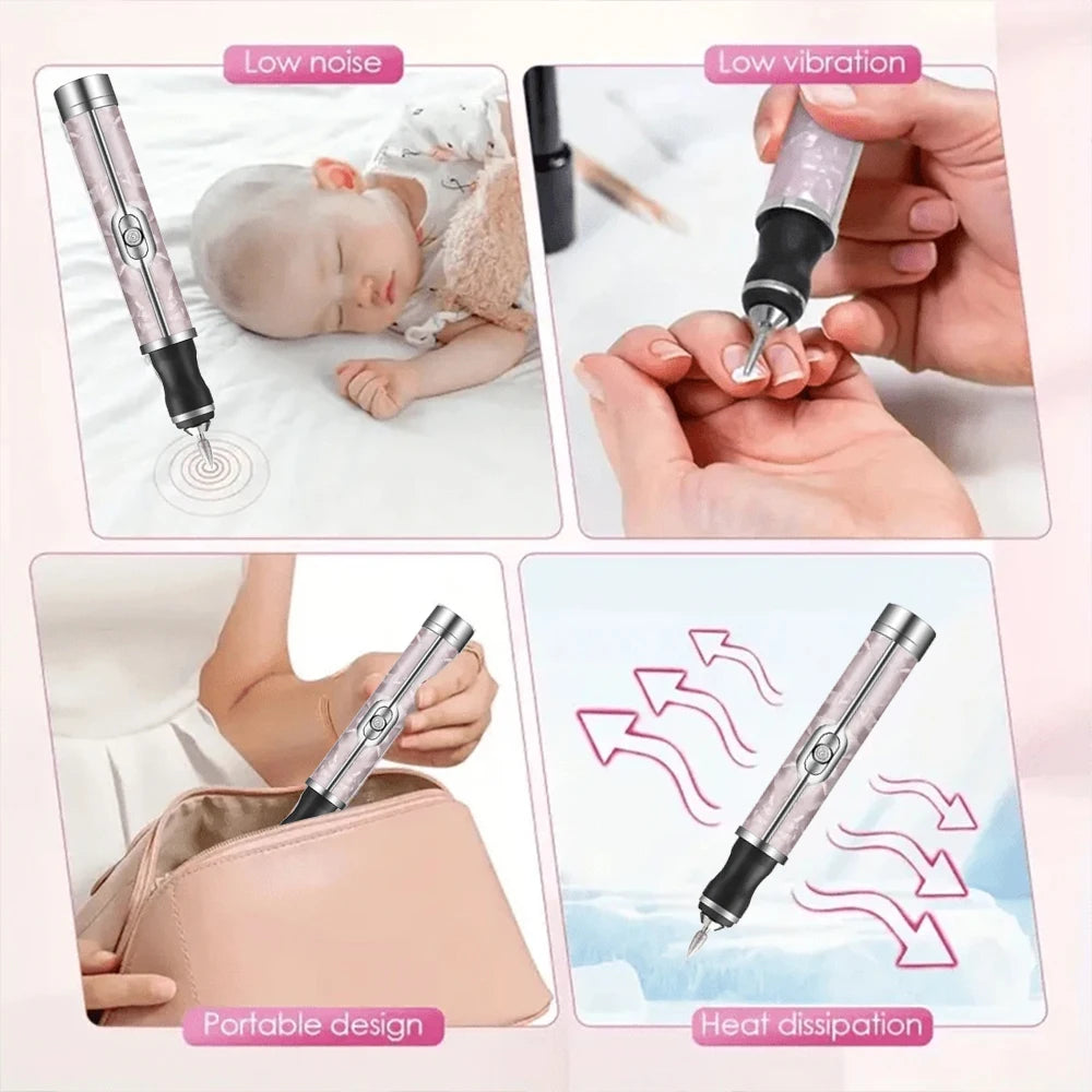 LINMANDA Electric Nail File Set Nails 4 Speeds Cordless Acrylic Nail