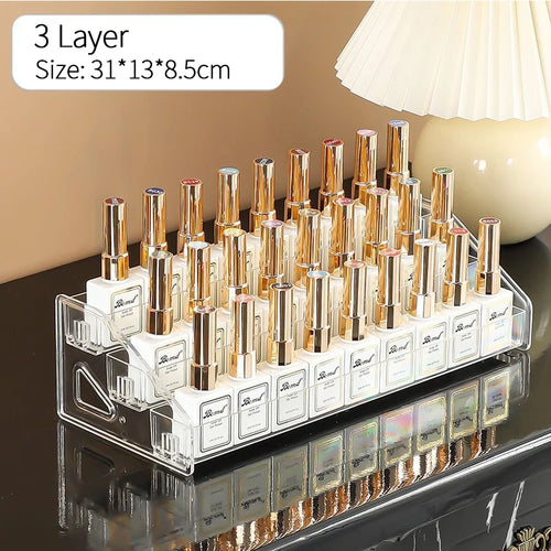 3/4/5/6/7 Layers Acrylic Nail Polish Display Rack Transparent Cosmetic