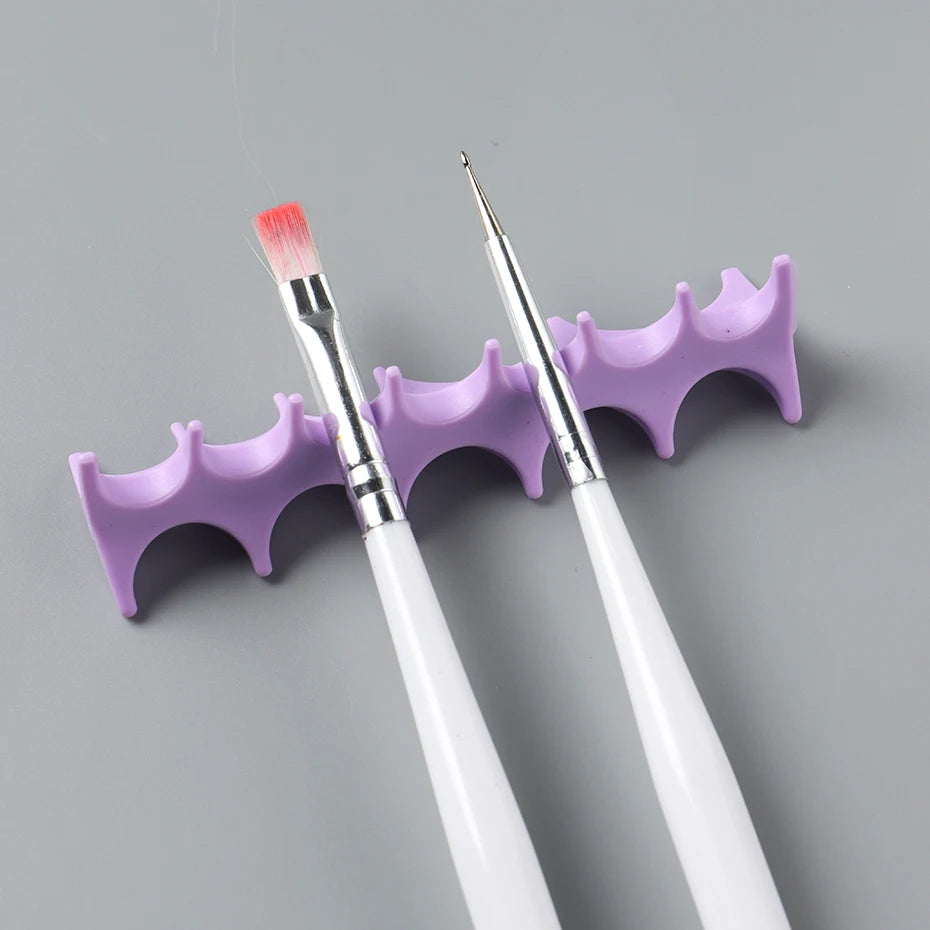 Soft Silicone Nail Pen Holder Brush Rack Shelf UV Gel Brush Display