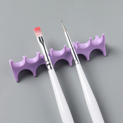 Soft Silicone Nail Pen Holder Brush Rack Shelf UV Gel Brush Display