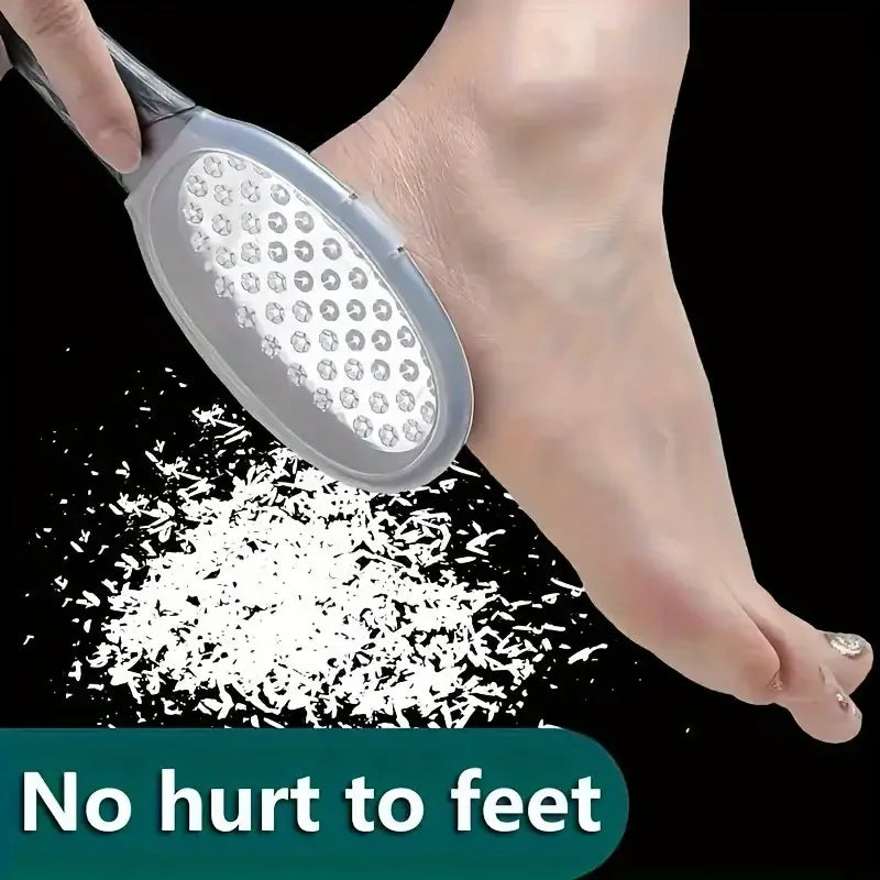 1pc professional stainless steel foot file, with splash-proof design,