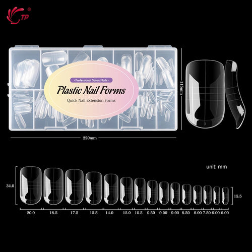 TP 150Pcs Toe Dual Nail Forms for Poly Extension Gel Toenail Dual