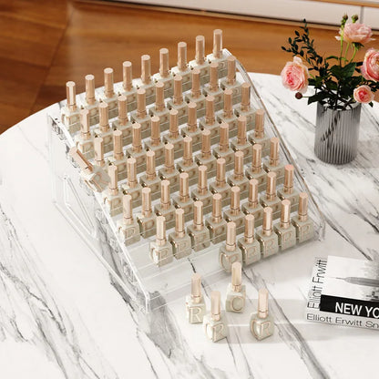 3/4/5/6/7 Layers Acrylic Nail Polish Display Rack Transparent Cosmetic