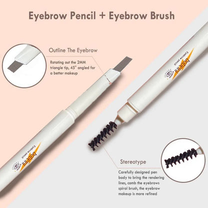 Thin-Head Double-Ended Eyebrow Pencil – Waterproof, Long-Lasting,