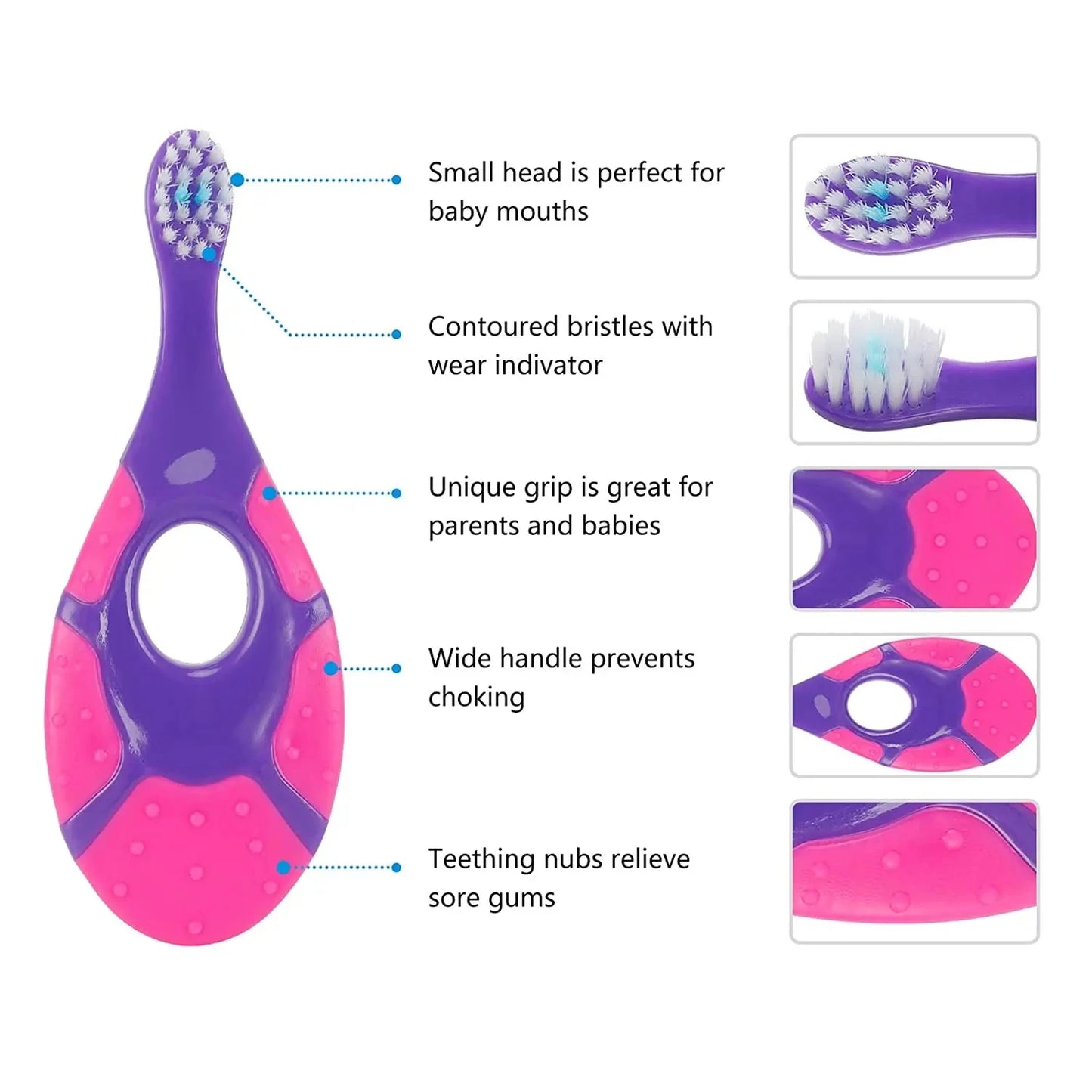 2PCS KidsToothbrush Children With Soft Bristles BPA-Free Toddler