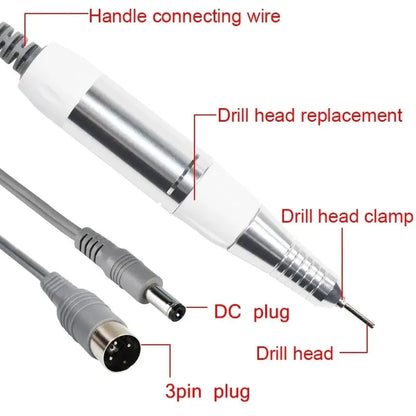 Professional Electric Nail Drill Handle 35000RPM Nail Art Drill