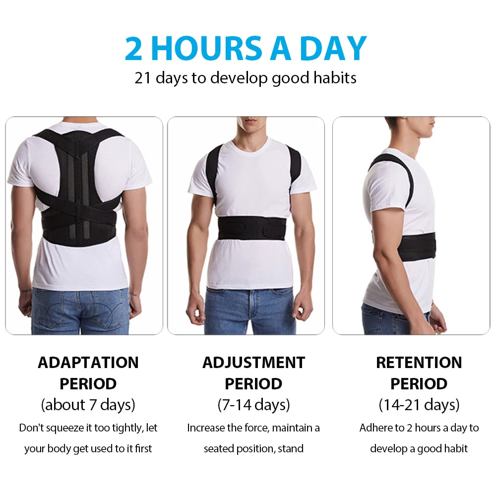 Back Brace Posture Corrector for Women & Men, Adjustable Back Lumbar