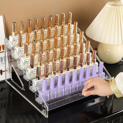 3/4/5/6/7 Layers Acrylic Nail Polish Display Rack Transparent Cosmetic