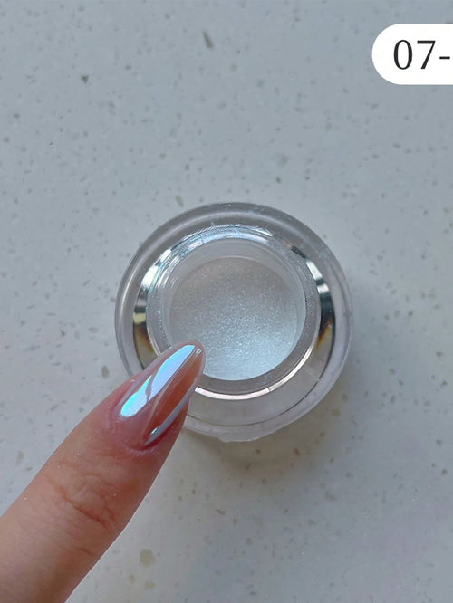 1 box Moonlight Mirror Nail Powder Silver Fine Glitter Metallic Effect
