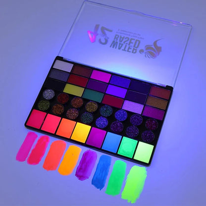 42 Colors Water Soluble Face Body Painting Set UV Neon Glitter Face