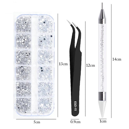 4Pc/Set Nails Art Accesorios Rhinestones 3D Crystal DIY Decorations